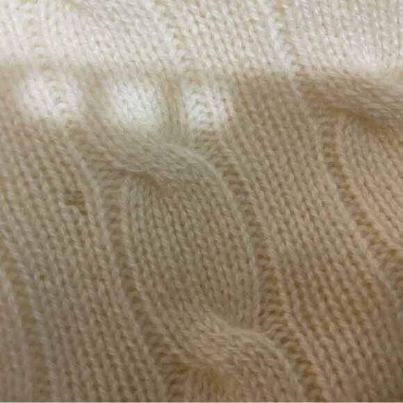 New Ralph Lauren Black Label 100% Cashmere Cable Knit Sweater Cream Color - Picture 8 of 8